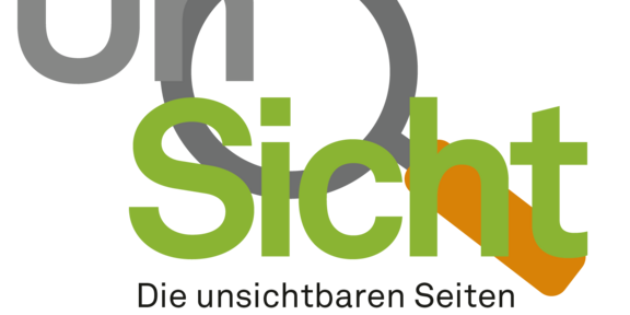 Logo UnSicht: Schriftzug mit Lupe