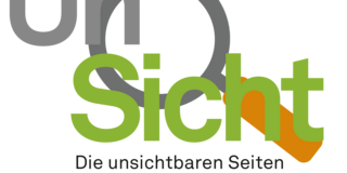 Logo UnSicht: lettering with magnifying glass