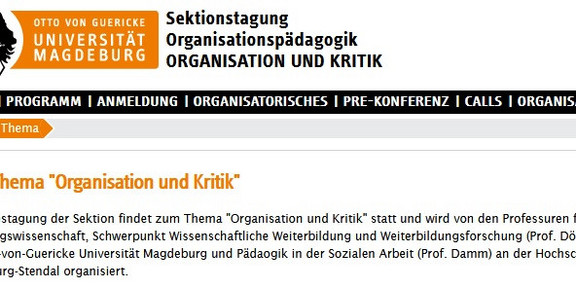 Screenshot conference homepage