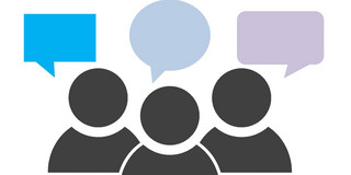 3 people with speech bubbles