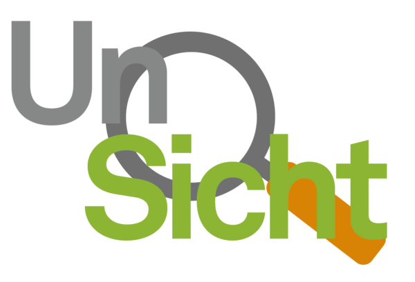 Logo UnSicht with magnifying glass behind