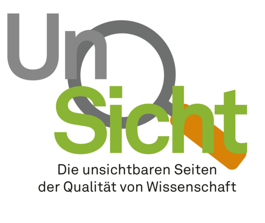 Logo UnSicht mit hinterlegter Lupe